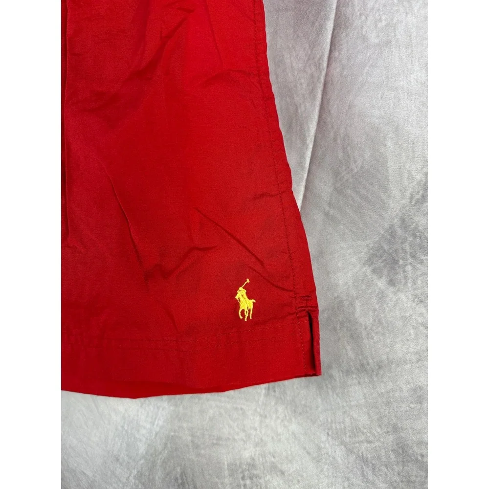 Polo Sport Ralph Lauren Mens Red‎ Swim Trunks XXL Yellow Pony Logo 6 Inch Inseam